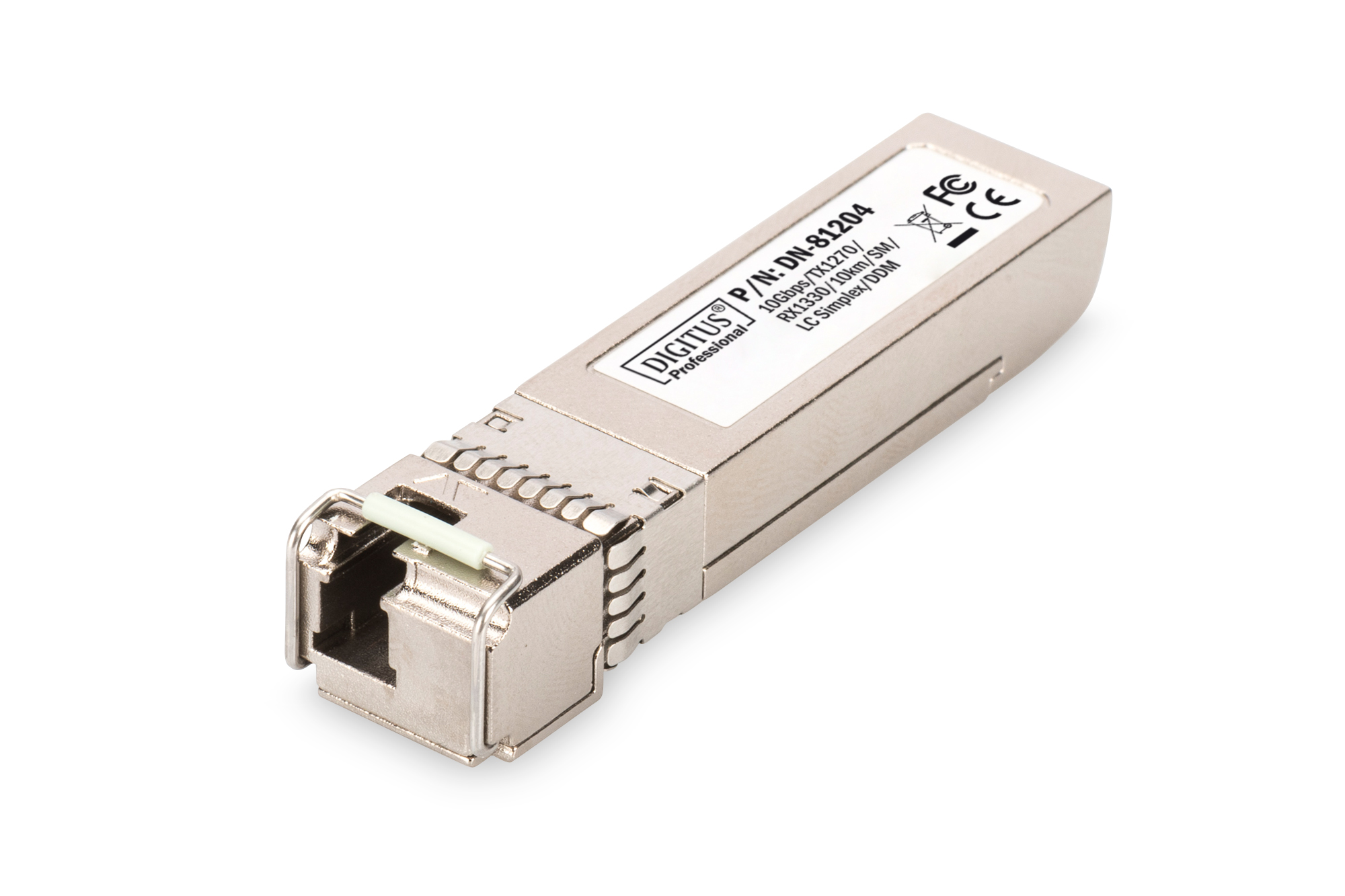 393870-dn-81204-4016032424260-0.webp Digitus 10G SFP+ Module DN-81204 Singlemode Fiber LC Simplex 10 Mbit/s Wavelength 1270/1330 nm Maximum transfer distance 10000 m