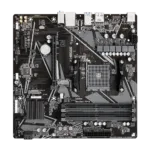 Gigabyte   B550M K 1.0 M/B   Processor family AMD   Processor socket AM4   DDR4 DIMM   Memory slots 4   Supported hard disk drive interfaces 	SATA, M.2   Number of SATA connectors 4   Chipset AMD B550   Micro ATX