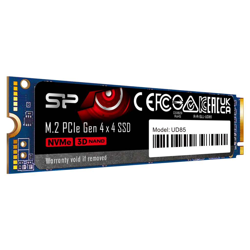 394600-sp02kgbp44ud8505-4713436150442-0.webp Silicon Power SSD UD85 2000 GB SSD form factor M.2 2280 Solid-state drive interface PCIe Gen4x4 Read speed 3600 MB/s Write speed 2800 MB/s