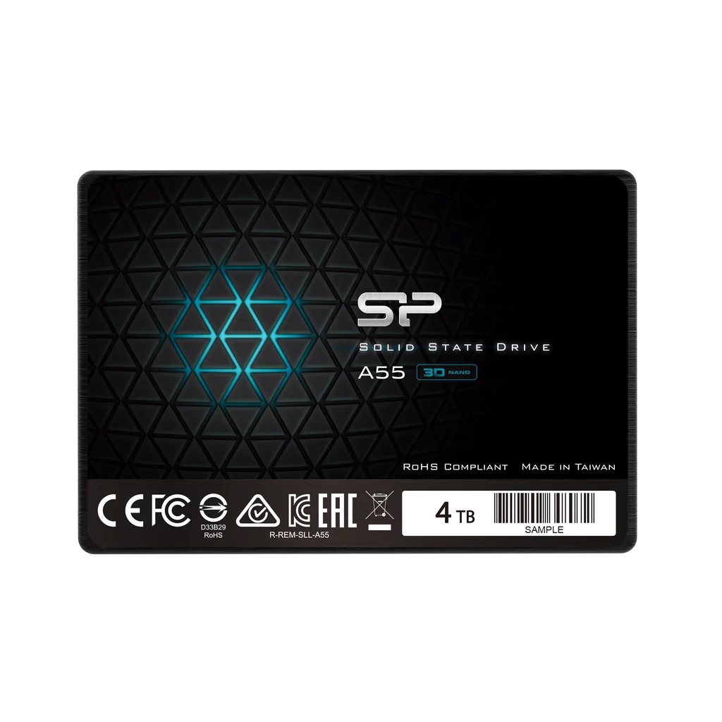 395876-sp004tbss3a55s25-4713436150800-0.webp SILICON POWER 4TB A55 SATA III 6Gb/s INTERNAL SOLID STATE DRIVE Silicon Power Ace A55 4000 GB SSD form factor 2.5″ Solid-state drive interface SATA III Read speed 500 MB/s Write speed 450 MB/s