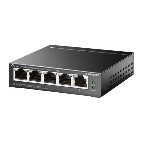 TP-LINK   5-Port Gigabit Easy Smart Switch with 4-Port PoE+   TL-SG105MPE   Managed L2   Desktop   60 month(s)
