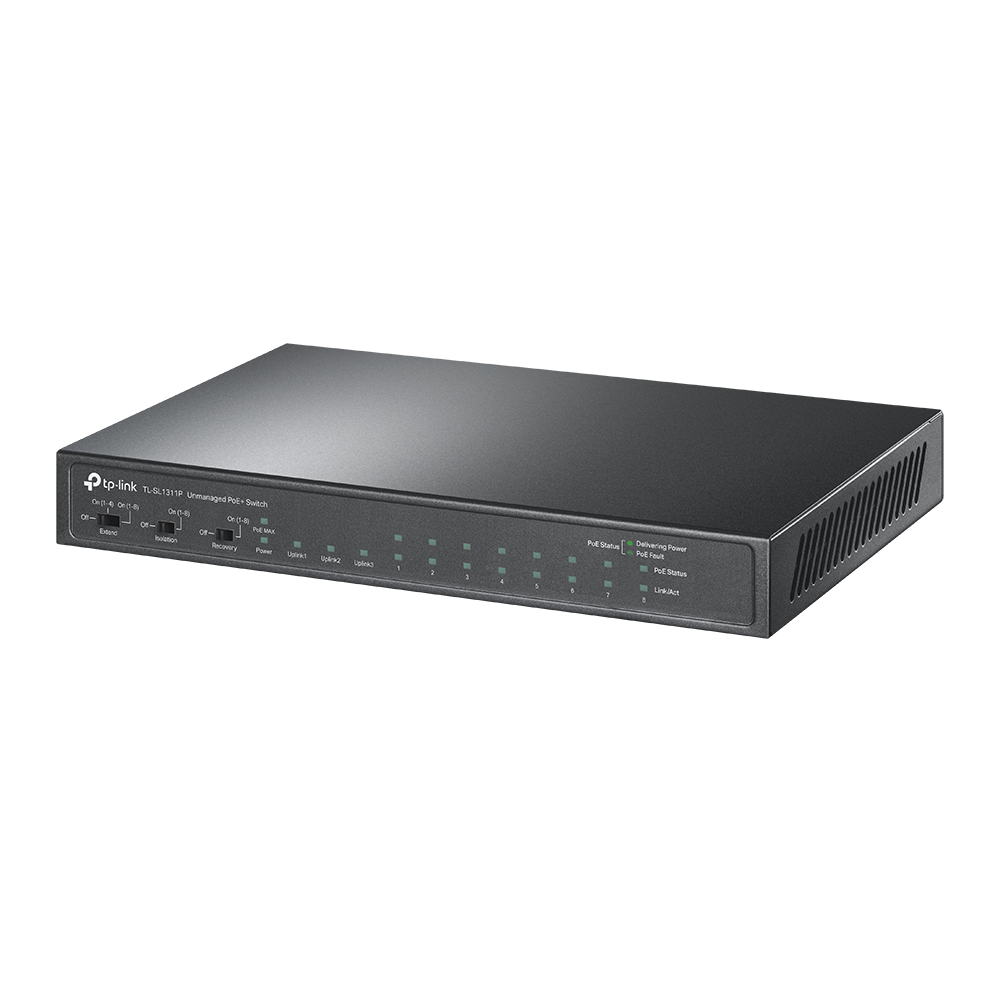 396113-tl-sl1311p-4895252500288-0.webp TP-LINK 8-Port 10/100Mbps+3-Port Gigabit Desktop Switch with 8-Port PoE+ TL-SL1311P Unmanaged Desktop 60 month(s)