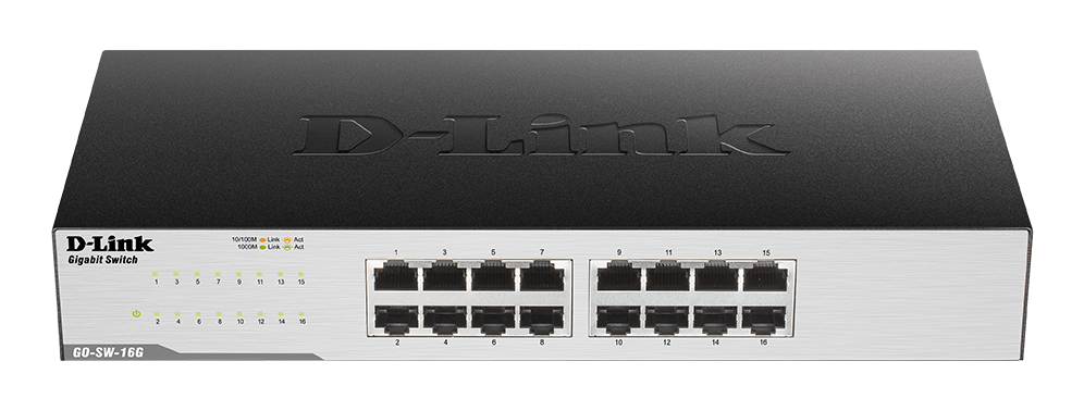 396134-go-sw-16g-e-790069396618-0.webp D-Link 16-Port Gigabit Easy Desktop Switch GO-SW-16G/E Unmanaged Desktop/Rackmountable 24 month(s)