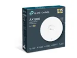 TP-LINK   TP-Link EAP620 AX1800 Ceiling Mount WiFi 6 Access Point   EAP620   802.11ax   1201+574 Mbit/s   10/100/1000 Mbit/s   Ethernet LAN (RJ-45) ports 1   MU-MiMO Yes   PoE in   Antenna type Internal