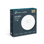 TP-LINK   TP-Link EAP620 AX1800 Ceiling Mount WiFi 6 Access Point   EAP620   802.11ax   1201+574 Mbit/s   10/100/1000 Mbit/s   Ethernet LAN (RJ-45) ports 1   MU-MiMO Yes   PoE in   Antenna type Internal