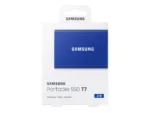 Išorinis SSD T7, matomas iš šono, su USB 3.2 jungtimi