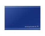 SAMSUNG T7 nešiojamas SSD, mėlyna spalva, matomas iš šono
