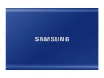 T7 nešiojamas SSD, matomas iš šono su USB 3.2 jungtimi