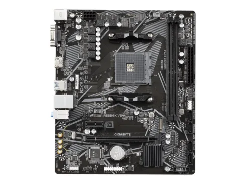 Gigabyte   A520M K V2 1.0 M/B   Processor family AMD   Processor socket AM4   DDR4 DIMM   Memory slots 2   Supported hard disk drive interfaces 	SATA, M.2   Number of SATA connectors 4   Chipset AMD A520   Micro ATX
