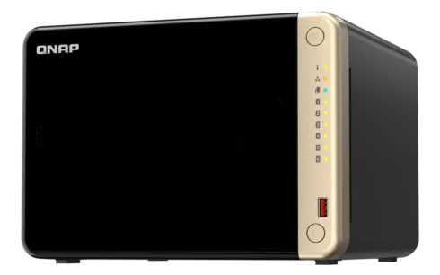 QNAP   6-Bay desktop NAS   TS-664-8G   Intel Celeron   N5095 4-core   Processor frequency 2.9 GHz   8 GB   DDR4