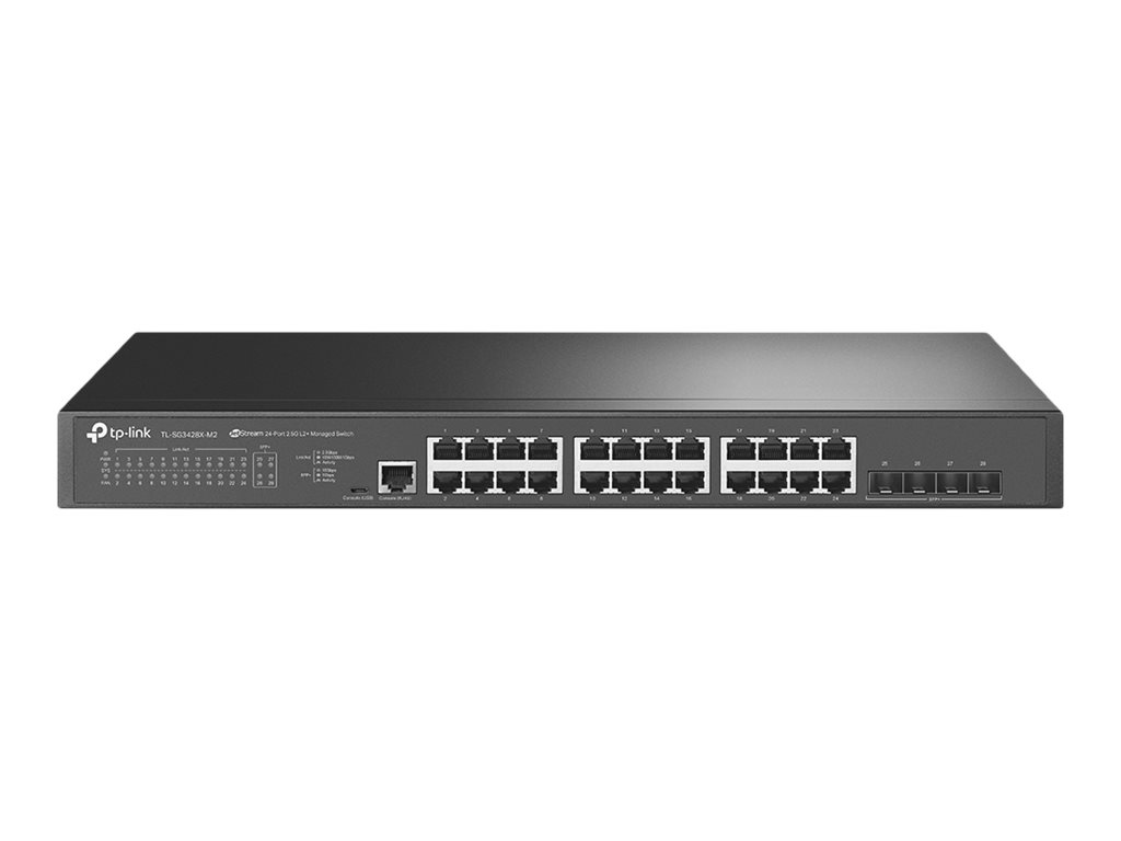 401835-sg3428x-m2-4897098689745-0.webp TP-LINK TL-SG3428X-M2 JetStream 24-Port 2.5GBASE-T L2+ Managed Switch with 4 10GE SFP+ Slots TP-LINK JetStream L2+ Managed Switch TL-SG3428X-M2 Managed L2+ Rack Mountable SFP+ ports quantity 4