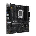 Asus   TUF GAMING A620M-PLUS   Processor family AMD   Processor socket AM5   DDR5 DIMM   Memory slots 4   Supported hard disk drive interfaces 	SATA, M.2   Number of SATA connectors 4   Chipset  AMD A620   Micro-ATX