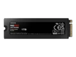 SSD Samsung 990 PRO su šilumokaičiu, matomas iš šono