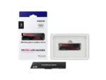 SSD Samsung 990 PRO su šilumokaičiu, matomas iš šono