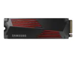 SSD diskas Samsung 990 PRO su šilumokaičiu, matomas iš šono