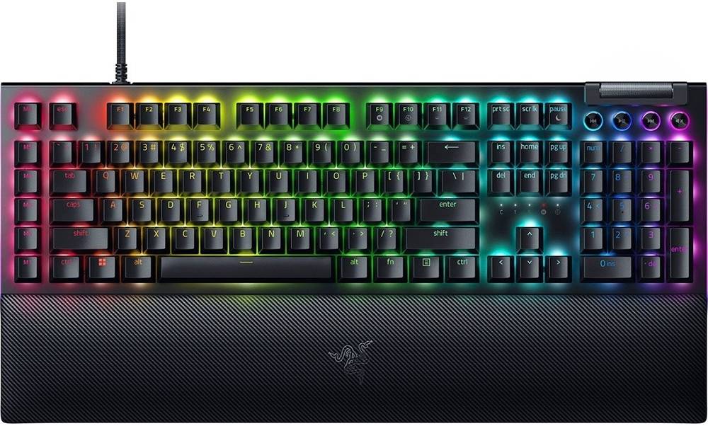 403728-rz03-04691800-r3m1-8887910072523-0.webp Razer BlackWidow V4 Mechanical Gaming keyboard Wired RGB LED light US Black Yellow Switches