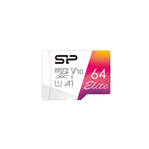 Silicon Power   microSDHC UHS-I Memory Card   Elite   64 GB   microSDHC/SDXC   Flash memory class 10