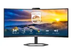 Philips   Monitor with Windows Hello Webcam   34E1C5600HE/00   34 ”   VA   21:9   100 Hz   4 ms   3440 x 1440 pixels   300 cd/m²   HDMI ports quantity 1   Black   Warranty 36 month(s)