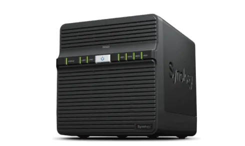Synology   Tower NAS   DS423   up to 4 HDD/SSD   Realtek   RTD1619B   Processor frequency 1.7 GHz   2 GB   DDR4