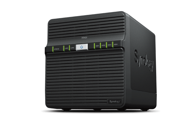 407820-ds423-4711174724918-0.webp Synology Tower NAS DS423 up to 4 HDD/SSD Realtek RTD1619B Processor frequency 1.7 GHz 2 GB DDR4
