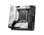 MSI   MPG B760I EDGE WIFI   Processor family Intel   Processor socket  LGA1700   DDR5 DIMM   Memory slots 2   Supported hard disk drive interfaces SATA, M.2   Number of SATA connectors 4   Chipset Intel B760   Mini-ITX