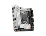 MSI   MPG B760I EDGE WIFI   Processor family Intel   Processor socket  LGA1700   DDR5 DIMM   Memory slots 2   Supported hard disk drive interfaces SATA, M.2   Number of SATA connectors 4   Chipset Intel B760   Mini-ITX