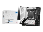 MSI   MPG B760I EDGE WIFI   Processor family Intel   Processor socket  LGA1700   DDR5 DIMM   Memory slots 2   Supported hard disk drive interfaces SATA, M.2   Number of SATA connectors 4   Chipset Intel B760   Mini-ITX