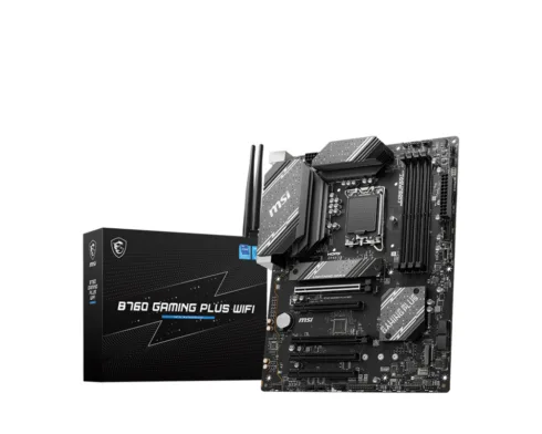 MSI   B760 GAMING PLUS WIFI   Processor family Intel   Processor socket  LGA1700   DDR5   Memory slots 4   Supported hard disk drive interfaces 	SATA, M.2   Number of SATA connectors 4   Chipset Intel B760   ATX