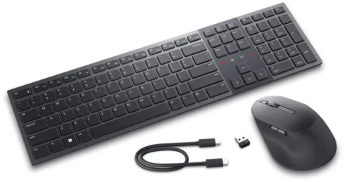 Dell   Premier Collaboration Keyboard and Mouse   KM900   Keyboard and Mouse Set   Wireless   LT   Graphite   USB-A   Wireless connection