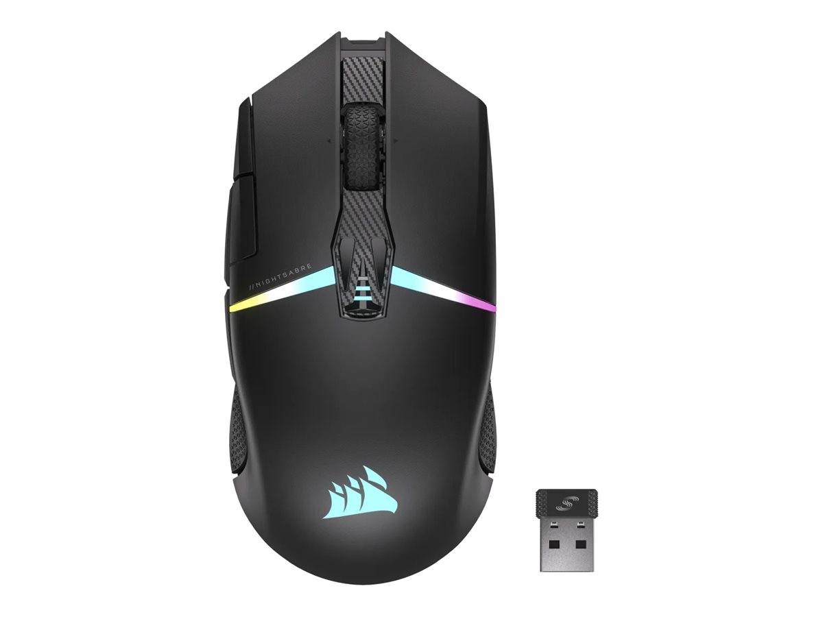 409134-ch-931b011-eu-840006649519-0.webp Corsair Gaming Mouse NIGHTSABRE RGB Wireless Bluetooth, 2.4 GHz Black