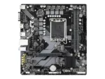 Gigabyte   B760M H DDR4 1.0 M/B   Processor family Intel   Processor socket LGA1700   DDR4 DIMM   Memory slots 2   Supported hard disk drive interfaces SATA, M.2   Number of SATA connectors 4   Chipset Intel B760 Express   Micro ATX