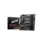 MSI   PRO B650M-P   Processor family AMD   Processor socket AM5   DDR5   Memory slots 4   Supported hard disk drive interfaces 	SATA, M.2   Number of SATA connectors 4   Chipset AMD B650   mATX
