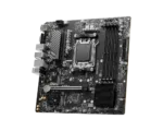 MSI   PRO B650M-P   Processor family AMD   Processor socket AM5   DDR5   Memory slots 4   Supported hard disk drive interfaces 	SATA, M.2   Number of SATA connectors 4   Chipset AMD B650   mATX