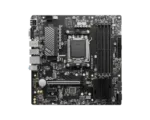 MSI   PRO B650M-P   Processor family AMD   Processor socket AM5   DDR5   Memory slots 4   Supported hard disk drive interfaces 	SATA, M.2   Number of SATA connectors 4   Chipset AMD B650   mATX
