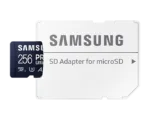 MicroSD kortelė Samsung PRO Ultimate 256 GB su SD adapteriu, iš šono