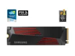 SSD Samsung 990 PRO su šilumokaičiu, matomas iš šono
