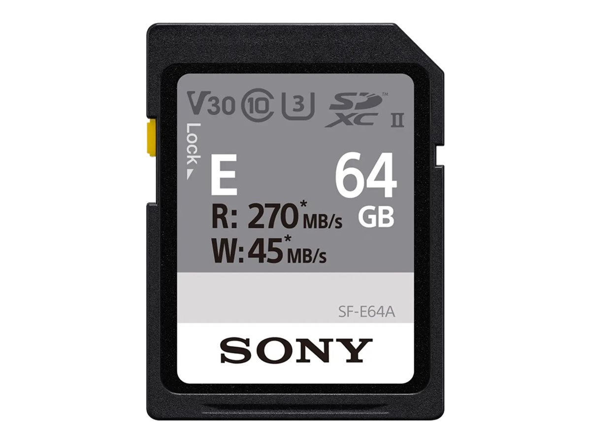 410908-sfe64a-ae-4548736147355-0.webp Sony UHS-II Memory Card SF-E SDXC Class10 64 GB SDXC Memory Card Flash memory class U3, V30