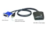 Aten   Laptop USB KVM Console Crash Cart Adapter IT Kit   CV211CP1   1 x USB Mini Type B Female, 1 x USB Type A Male, 1 x VGA Male (Blue)