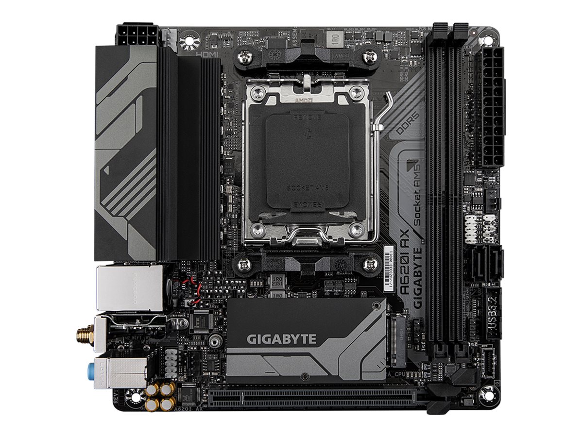 414600-a620i-ax-4719331855826-0.webp Gigabyte A620I AX 1.0 Processor family AMD Processor socket AM5 DDR5 DIMM Supported hard disk drive interfaces SATA, M.2 Number of SATA connectors 2