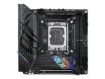Asus   ROG STRIX B760-I GAMING WIFI   Processor family Intel   Processor socket LGA1700   DDR5 SDRAM   Supported hard disk drive interfaces M.2, SATA   Number of SATA connectors 4