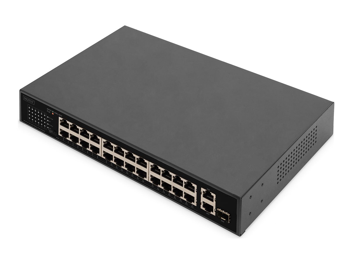 414791-dn-95356-4016032485049-0.webp Digitus 24 Port Fast Ethernet PoE Switch DN-95356 Unmanaged Rackmountable 10/100 Mbps (RJ-45) ports quantity 24
