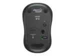 Pelė Logitech M240, šoninis vaizdas su mygtukais ir Bluetooth jungtimi