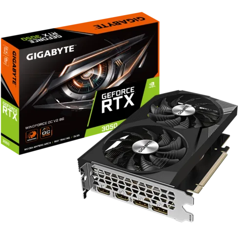 Gigabyte   GV-N3050WF2OCV2-8GD   NVIDIA   8 GB   GeForce RTX 3050   GDDR6   HDMI ports quantity 2   PCI-E 4.0   Memory clock speed 1792 MHz