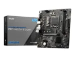 MSI   PRO H610M-G   Processor family Intel   Processor socket LGA1700   DDR5   Supported hard disk drive interfaces SATA, M.2   Number of SATA connectors 4