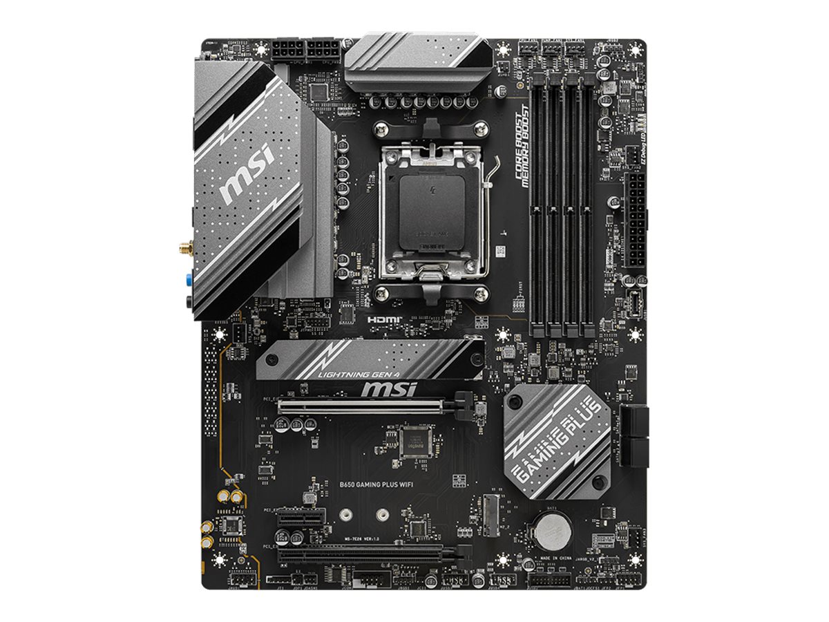 417473-b650-gaming-plus-wifi-4711377098052-0.webp MSI B650 GAMING PLUS WIFI Processor family AMD Processor socket AM5 DDR5 Number of SATA connectors 4