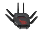 Quad-band Gaming Router (EU+UK)   ROG Rapture GT-BE98   802.11ax   10/100/1000 Mbit/s   Ethernet LAN (RJ-45) ports 1   Mesh Support Yes   MU-MiMO Yes   5G   Antenna type External   1 x USB 3.2 Gen1, 1 x USB 2.0