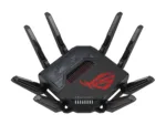 Quad-band Gaming Router (EU+UK)   ROG Rapture GT-BE98   802.11ax   10/100/1000 Mbit/s   Ethernet LAN (RJ-45) ports 1   Mesh Support Yes   MU-MiMO Yes   5G   Antenna type External   1 x USB 3.2 Gen1, 1 x USB 2.0