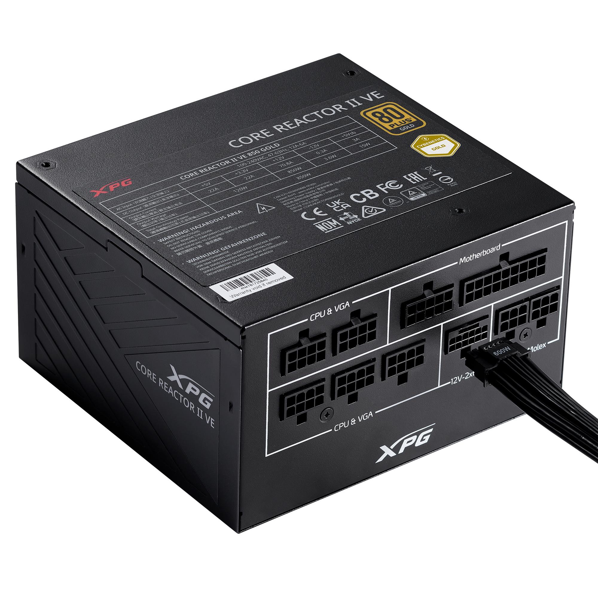 4177efcc-caa1-43b3-8a34-582860e2f9c0 Power Supply ADATA CORE REACTOR II VE 750 Watts Efficiency 80 PLUS GOLD PFC Active MTBF 100000 hours COREREACTORIIVE750G-BKCEU