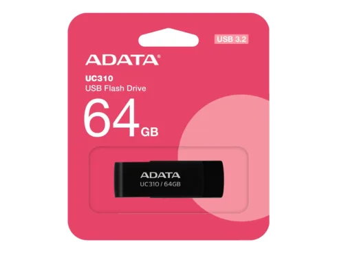 ADATA USB atmintinė UC310 64 GB su USB 3.2 Gen1 sąsaja, juoda