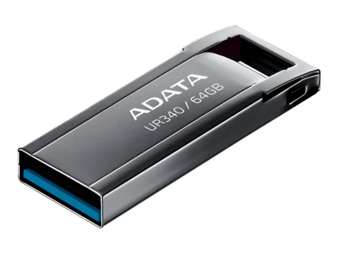 ADATA USB atmintinė UR340 64 GB su USB 3.2 Gen1 sąsaja, juoda